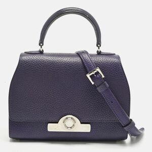 Moynat Purple Leather Mini R&eacute;jane Top Handle Bag